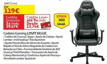 Auchan Cadeira gaming lovit biggie promoção