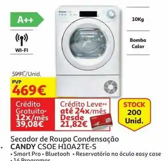 Secador roupa condensaçao candy csoe h10a2te-s