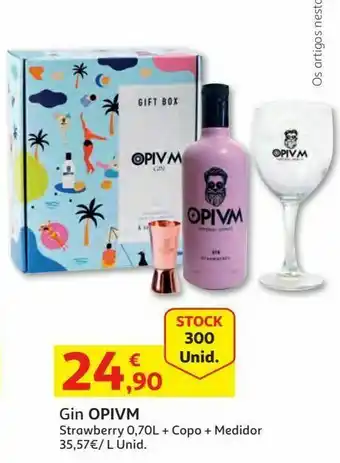 Auchan Gin opivm strawberry+copo+medidor promoção