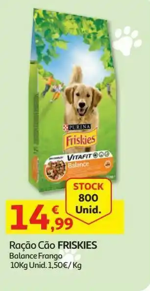 Auchan Ração cão friskies:balance frango 10kg promoção