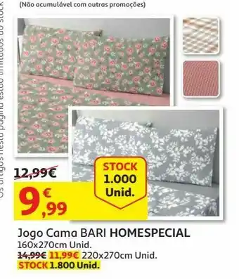 Auchan Jogo cama solteiro homespecial: 160x270 bari 21 promoção