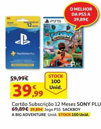 Auchan Sony plus subscrição 12 meses promoção