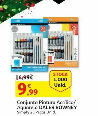 Auchan Conjunto acrílico daler rowney:simply 25 peças promoção
