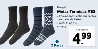 Lidl Livergy Meias Térmicas ABS 39 ao 46 promoção