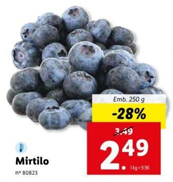 Lidl Mirtilo 250g promoção