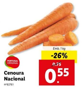 Lidl Cenoura Nacional 1kg promoção