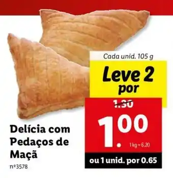 Lidl Delícia com Pedaços de Maçã 105g promoção
