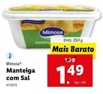 Lidl Mimosa Manteiga com Sal 250g promoção