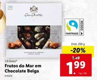 Lidl J.D. Gross Frutos do Mar em Chocolate Belga 250g promoção