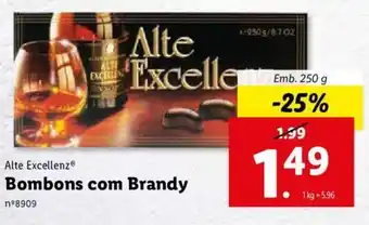Lidl Alte Excellenz Bombons com Brandy 250g promoção