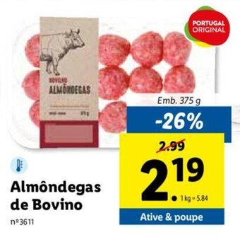 Lidl Almôndegas de Bovino 375g promoção