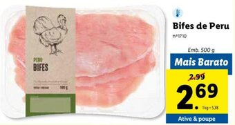 Lidl Bifes de Peru 500g promoção