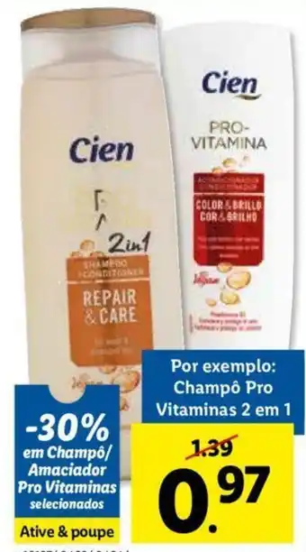 Champô Pro Vitaminas 2 em 1 Cien