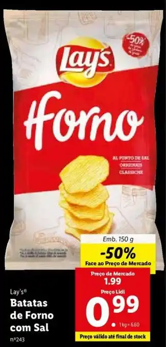 Lidl Lay's Batatas de Forno com Sal 150g promoção