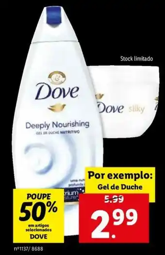 Lidl Gel de Duche Dove promoção