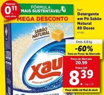 Xau Detergente em Pó Sabão Natural 80 Doses 4,8kg