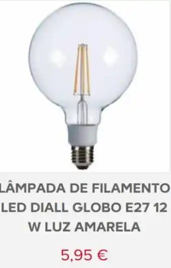 Brico Depôt Lâmpada de Filamento LED Diall Globo E27 Luz Amarela 12 W promoção