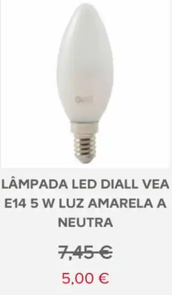 Brico Depôt Lâmpada LED Diall Vea e14 Luz Amarela a Neutra 5W promoção
