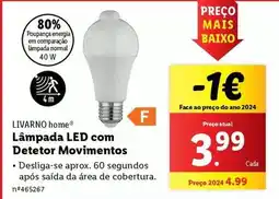 Lidl Lampada led com detetor movimentos promoção
