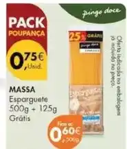 Pingo Doce Esparguete promoção