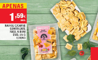 Continente Ravioli C/ Carne Continente 250g promoção