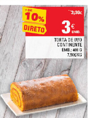 Continente Torta de Ovo Continente 400g promoção