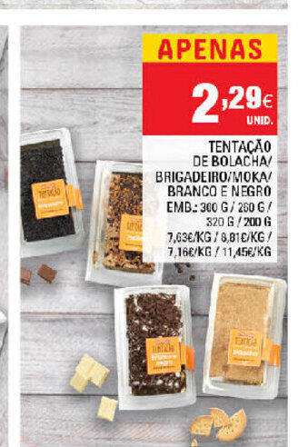 Continente Tentação de Bolacha/Brigadeiro/Moka/Branco e Negro 300g/260g 320g/200g promoção