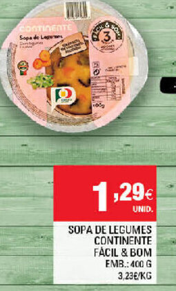 Continente Sopa de Legumes Continente 400g promoção