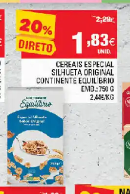 Continente Cereais Especial Silhueta Original Continente 750g promoção