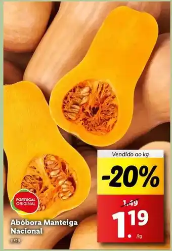 Lidl Abóbora manteiga nacional promoção