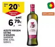 Continente Azeite virgem extra 5 soldos promoção