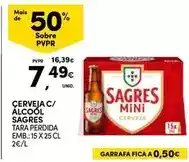 Continente Sagres - cerveja c/ alcool promoção