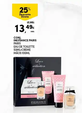 Continente Conj. Inessance Paris Eau de Toilette 50ml+Creme Mãos 100ml promoção
