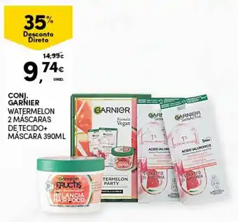 Conj. Garnier Watermelon 2 Máscaras de Tecido+Máscara 390ml