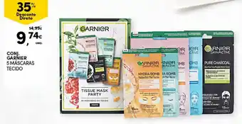 Continente Conj. Garnier 5 Máscaras Tecido promoção