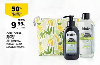 Continente Conj. Bolsa Bioten Detox Gel Limpeza 200ml+Água Micelar 400ml promoção