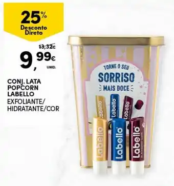 Continente Conj. Lata Popcorn Labello Exfoliante/Hidrante/Cor promoção