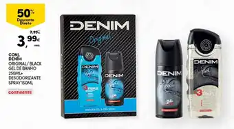 Continente Conj. Denim Original/Black Gel de Banho 250ml+Desodorizante Spray 150ml promoção