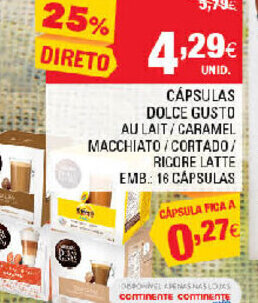 Continente Cápsulas Dolce Gusto promoção