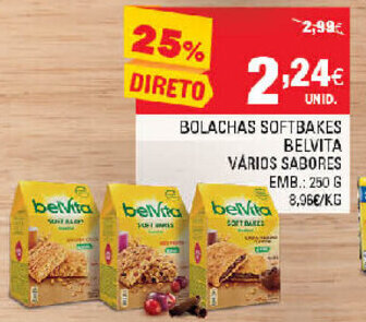 Continente Bolachas Softbakes Belvita 250g promoção