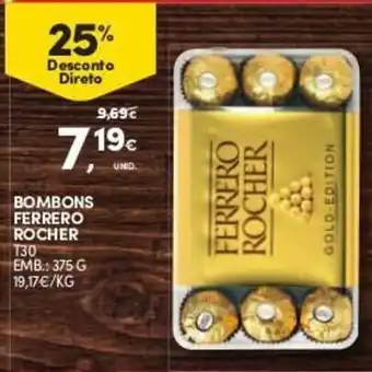 Continente Bombons Ferrero Rocher T30 375g promoção