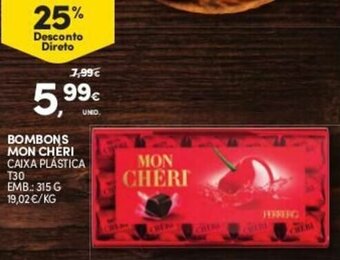 Continente Bombons Mon Chéri T30 315g promoção