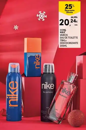 Continente Conj. Nike Vários Eau de Toilette 75ml+Desodorizante 200ml promoção