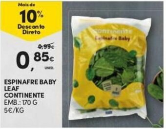 Espinafre Baby Leaf Continente 170g