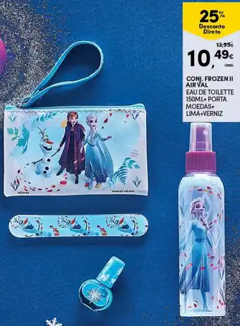 Conj. Frozen II Air Val Eau de Toilette 150ml+Porta Moedas+Lima+Verniz