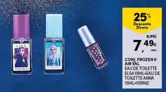 Conj. Frozen II Air Val Eau de Toilette Elsa 15ml+Eau de Toilette Anna 15ml+Verniz