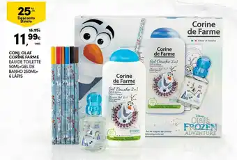 Conj. Olaf Corine Farme Eau de Toilette 50ml+Gel de Banho 250ml+6 Lápis