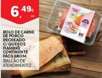 Continente Rolo de Carne de Porco Recheado C/ Queijo E Fiambre Continente Fácil & Bom promoção