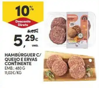 Continente Hamburguer c/ queijo e ervas continente promoção