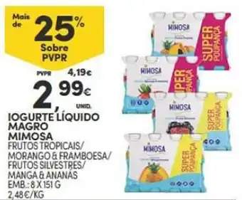 Continente Iogurte líquido magro mimosa promoção